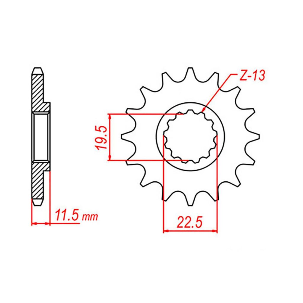 SPKT FRONT OE STEEL 409 14T #428