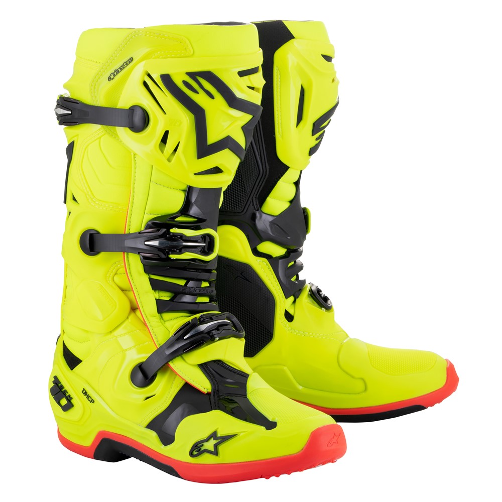 Alpinestars Tech-10 Motocross Boots Yellow Fluoro/Black/Red Fluoro