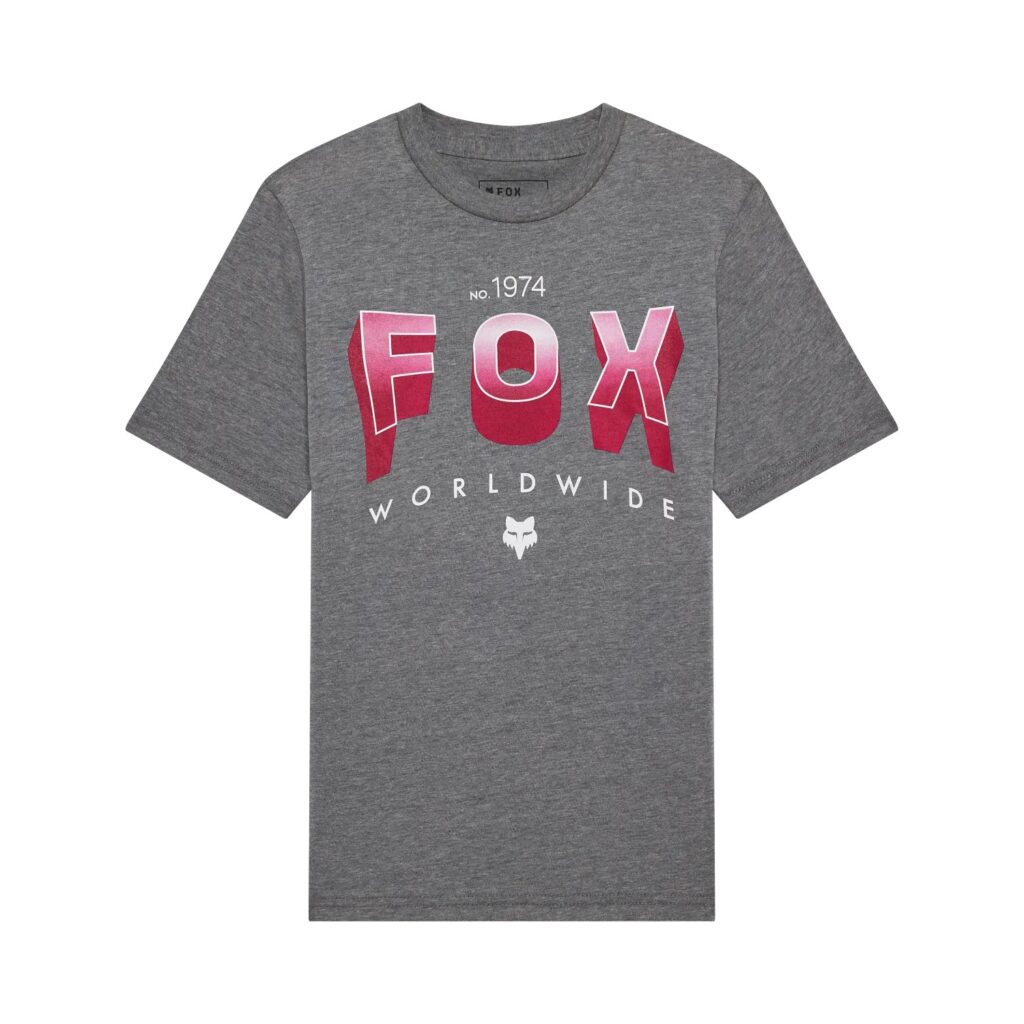 Fox Block Tee Youth Heather Dark Grey