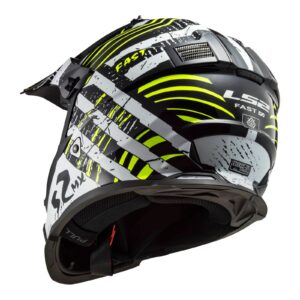 LS2 MX437 Fast Evo Verve Motocross Helmet Black/White - Image 11