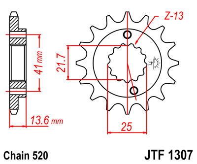 Front Sprocket JT 13T OE Steel #520