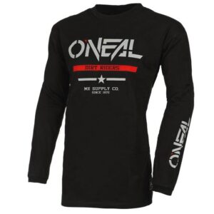 Oneal Element Squadron (Cotton) Motocross Jersey Youth Black/Grey - Image 2