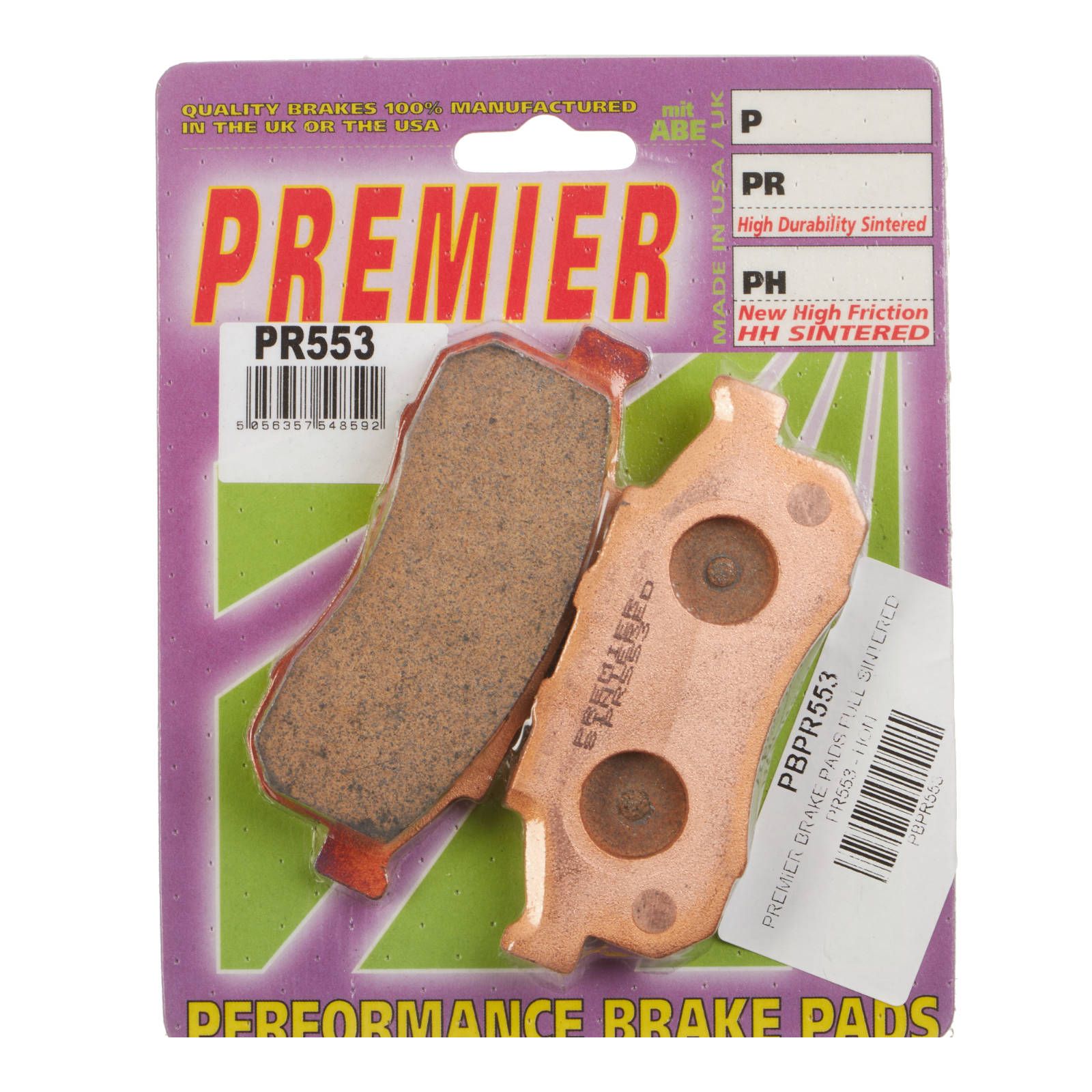 PREMIER BRAKE PADS FULL SINTERED PR553 - HON - Image 1