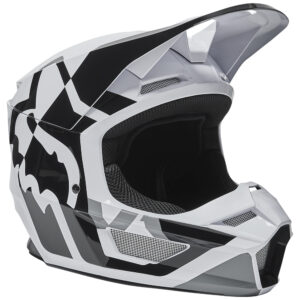 Fox V1 Lux Youth Black/White Motocross Helmet - Image 1