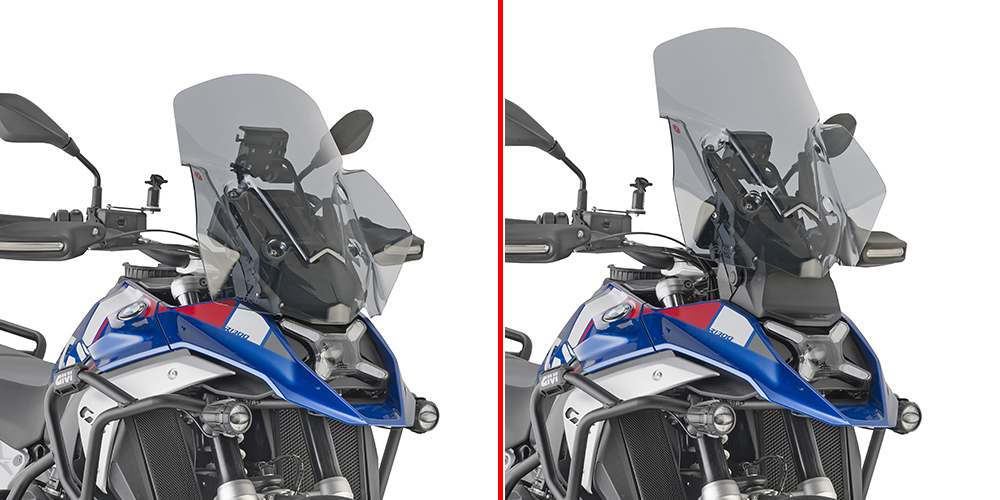 GIVI SCREEN BMW R 1300 GS '24-> SMOKED 54.5x49cm 20.5cm TALLER NO RADAR