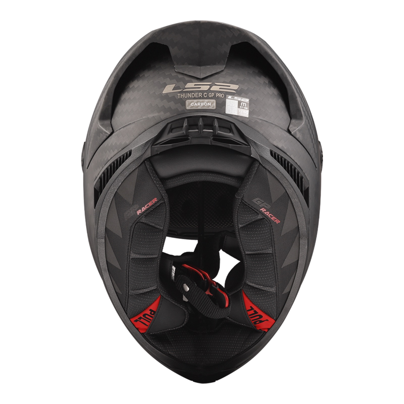 LS2 FF805 Thunder Carbon GP Pro FIM Road Helmet Matte Black - Image 5