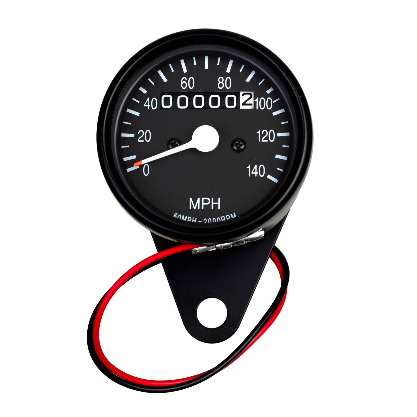 SPEEDO 2in 60mph-2000rpm HARLEY SATIN BLACK - Image 1