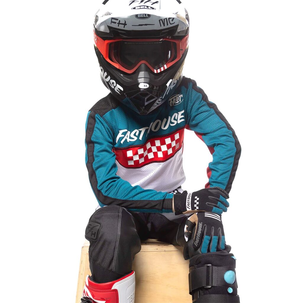 Fasthouse Youth Grindhouse Waypoint Motocross Jersey Marine/White