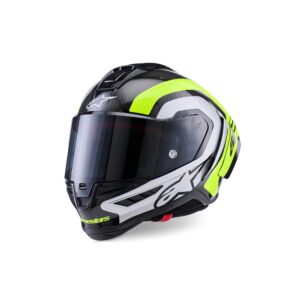 Alpinestars Supertech R10 Helmet Arius Black/Silver/Yellow Fluoro Gloss - Image 1