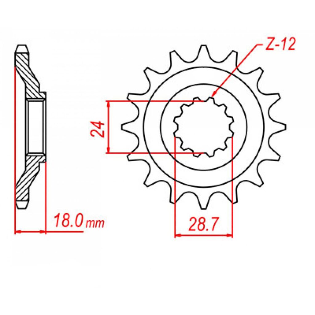 SPKT FRONT OE STEEL 516 16T #520