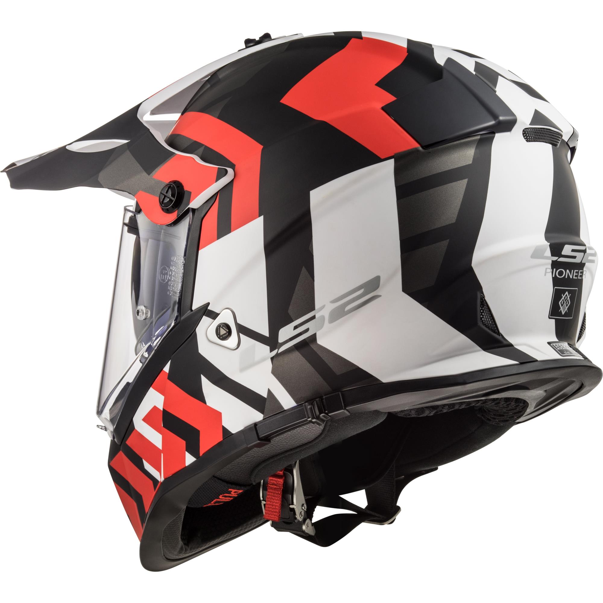 LS2 MX436 Pioneer Xtremem Adventure Helmet Matte Black/Red - Image 7