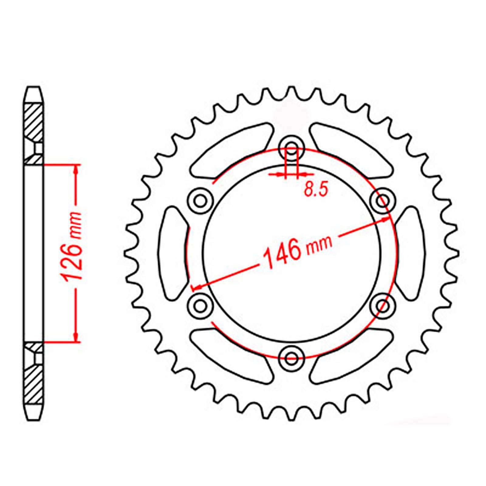 SPKT REAR OE STEEL 808 47T #520 - Image 1