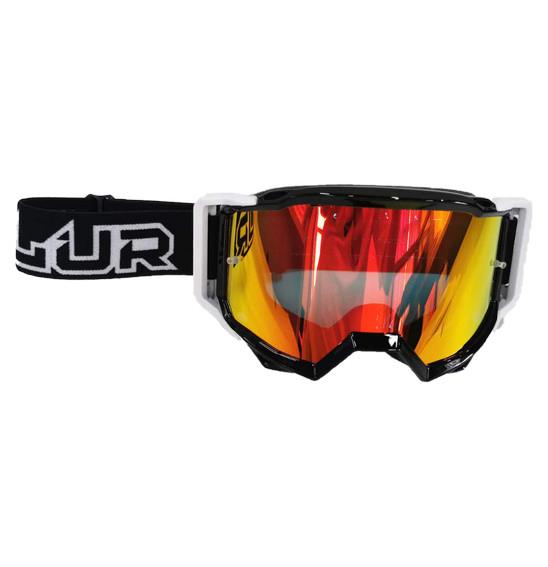 Blur B-OTG Motocross Goggles Black/Rad Red with Clear Lens