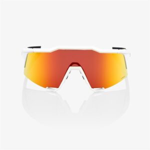 100% Speedcraft Soft Tact Off White Sunglasses HiPER Red Mirror Lens - Image 2