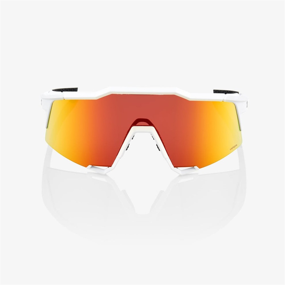 100% Speedcraft Soft Tact Off White Sunglasses HiPER Red Mirror Lens