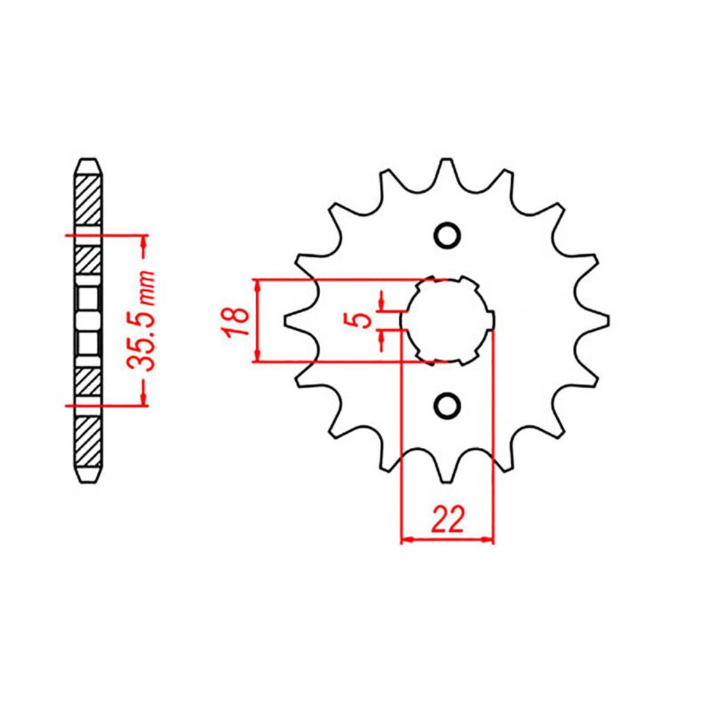 SPKT FRONT OE STEEL 1559 14T #428