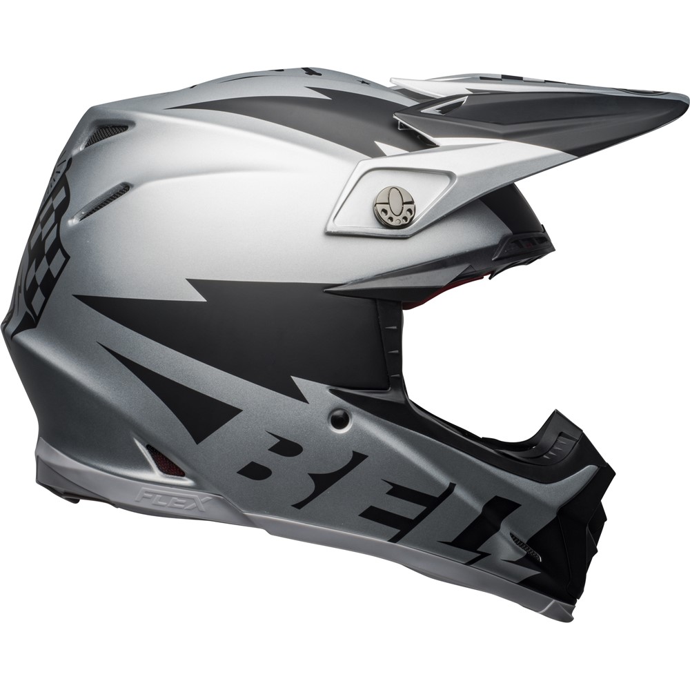 Bell Moto-9 Flex Breakaway Motocross Helmet Matte Silver/Black
