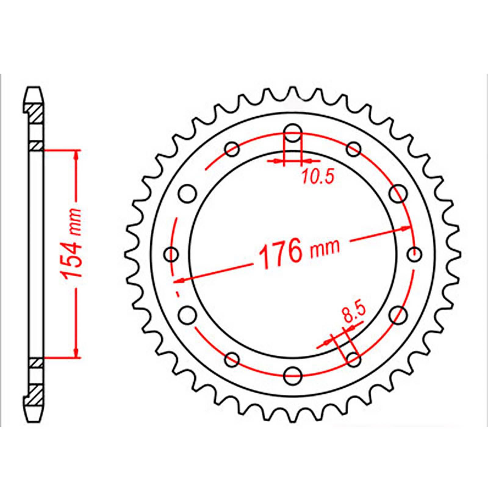 SPKT REAR OE STEEL 1340 43T #530 - Image 1