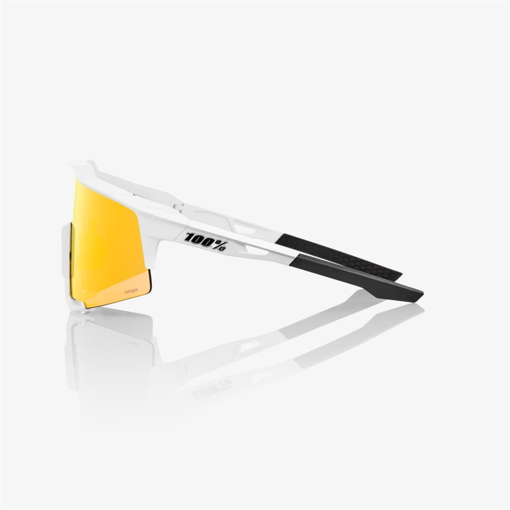 100% Speedcraft Soft Tact Off White Sunglasses HiPER Red Mirror Lens