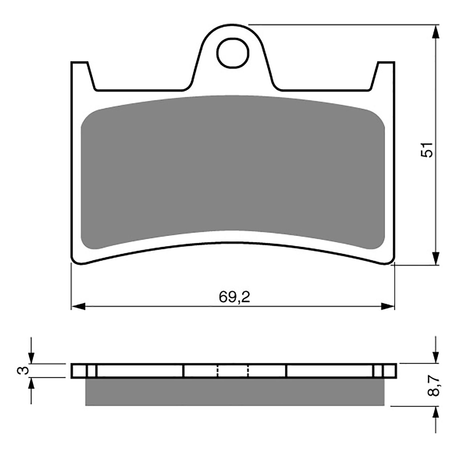 BRAKE PADS GOLDFREN SINTERED SPORTS GF070 - S3 ( PH239 ) - Image 1