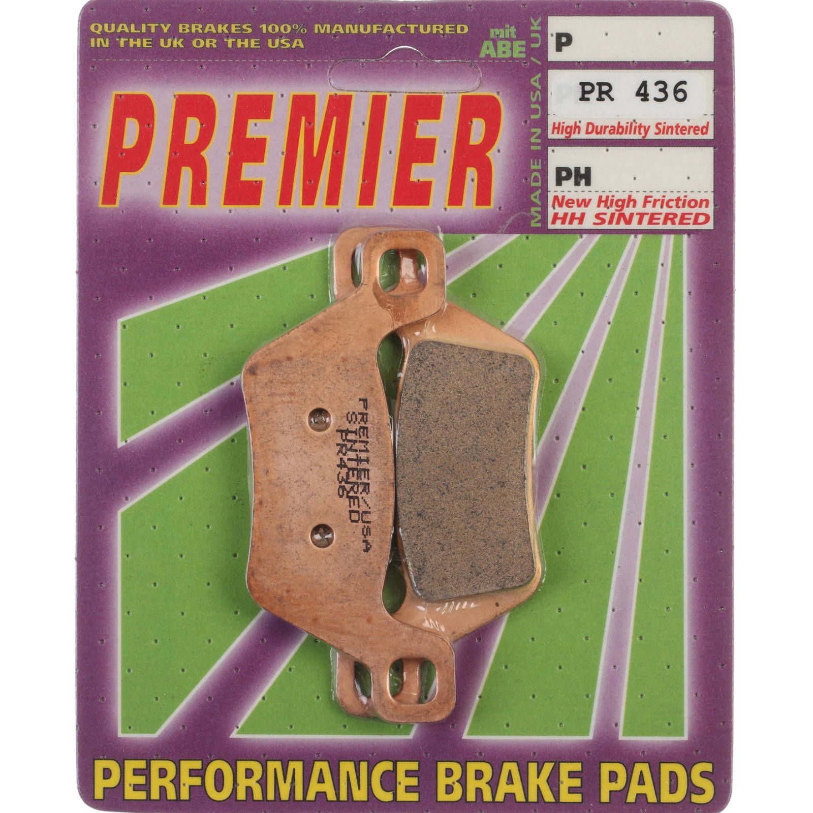 PREMIER BRAKE PADS FULL SINTERED MOTO X KYMCO ATV Fnt - Image 1
