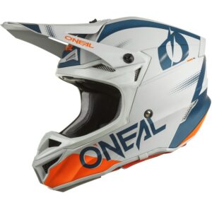 Oneal 5 Series Haze Blue/Orange Motocross Helmet - Image 1