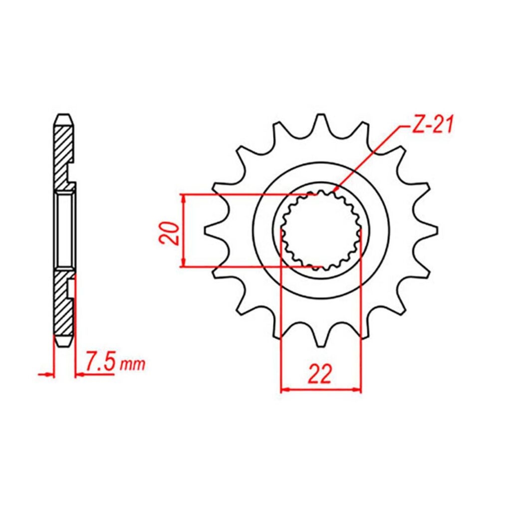 SPKT FRONT MTX HORNET LIGHTENED MX 1323 13T #520