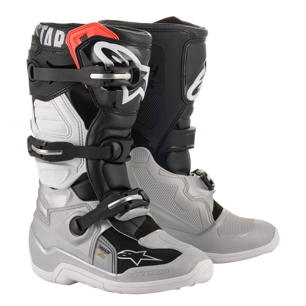 Motocross Boots Alpinestars Tech-7S Youth Black/Silver/White/Gold
