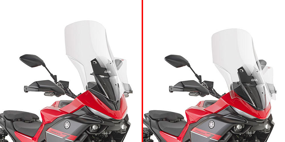 GIVI SCREEN YAMAHA TRACER 7 '25-> CLEAR 64.5x49cm 16.5/22.5cm TALLER
