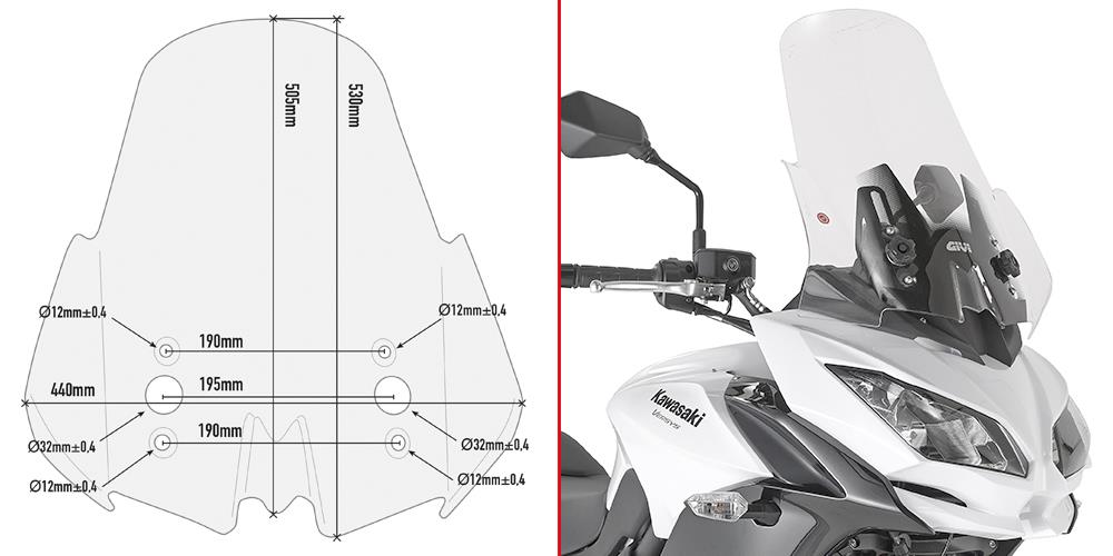 GIVI SCREEN KAWASAKI VERSYS 650 '17-> CLEAR