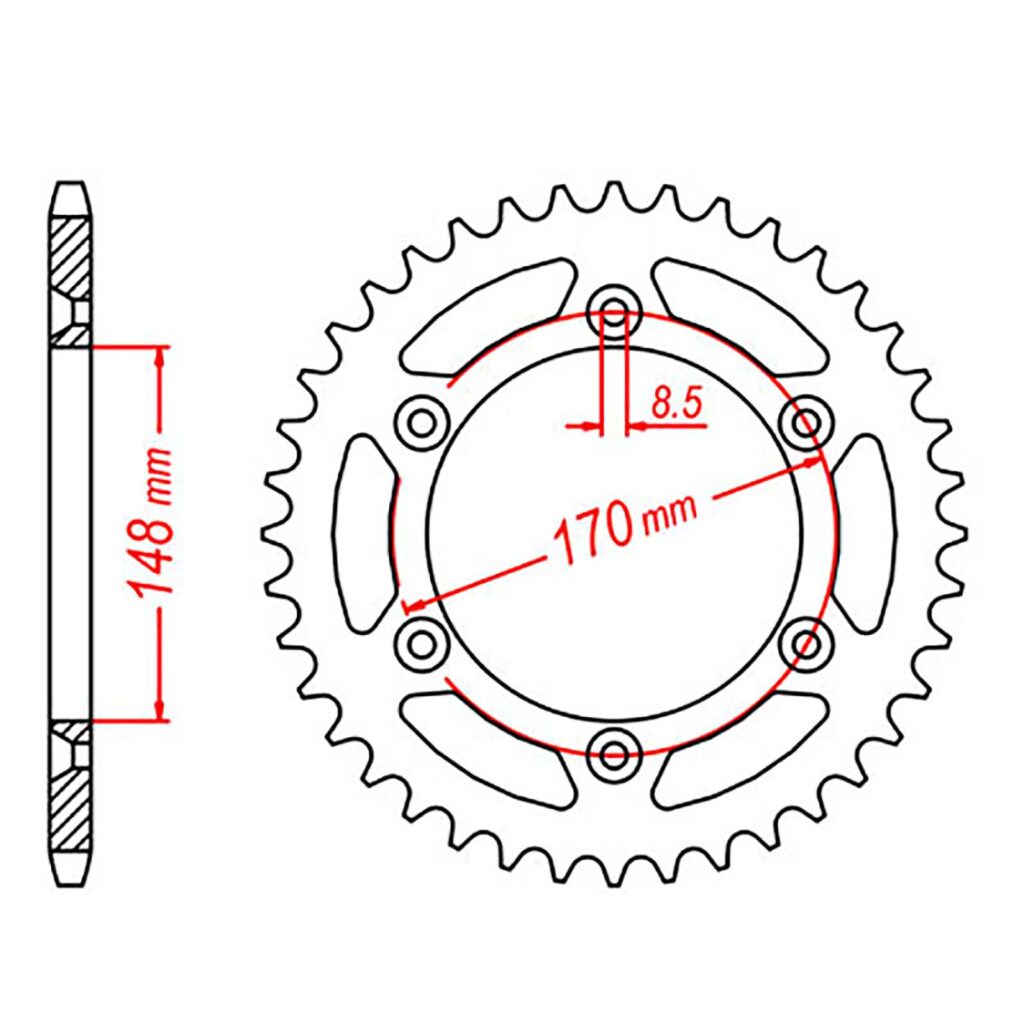 SPKT REAR OE STEEL 828 41T #525