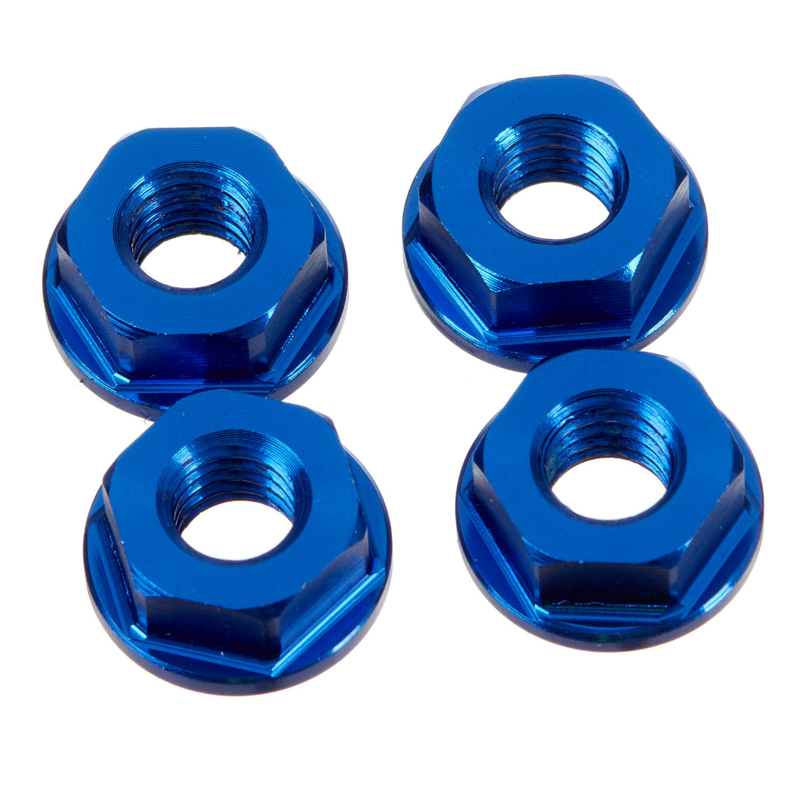 DRC ALUMINUM M6 FLANGE NUTS BLUE 4PCS - Image 1