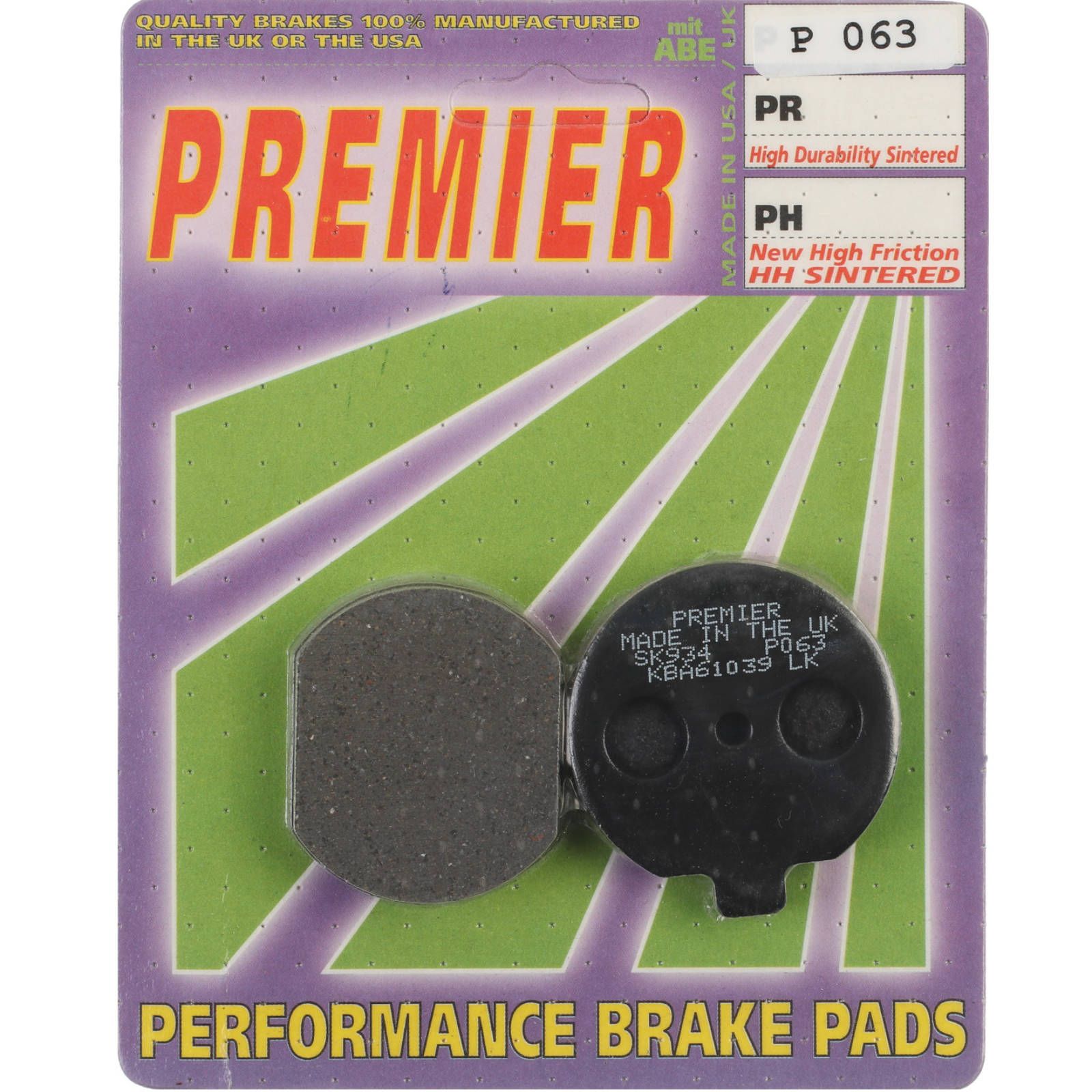 PREMIER BRAKE PADS P063 - KAW - Image 1