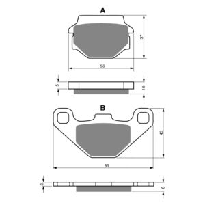 BRAKE PADS GOLDFREN OFFROAD RACING GF005 - K5 ( PR75 / PR32 - Image 1