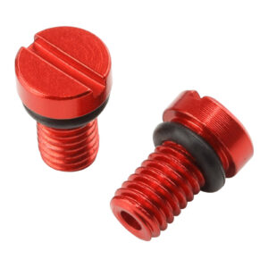 Zeta Front Fork Air Valve Cap Screw KYB/Showa - Red 2pcs - Image 4