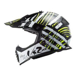 LS2 MX437 Fast Evo Verve Motocross Helmet Black/White - Image 2