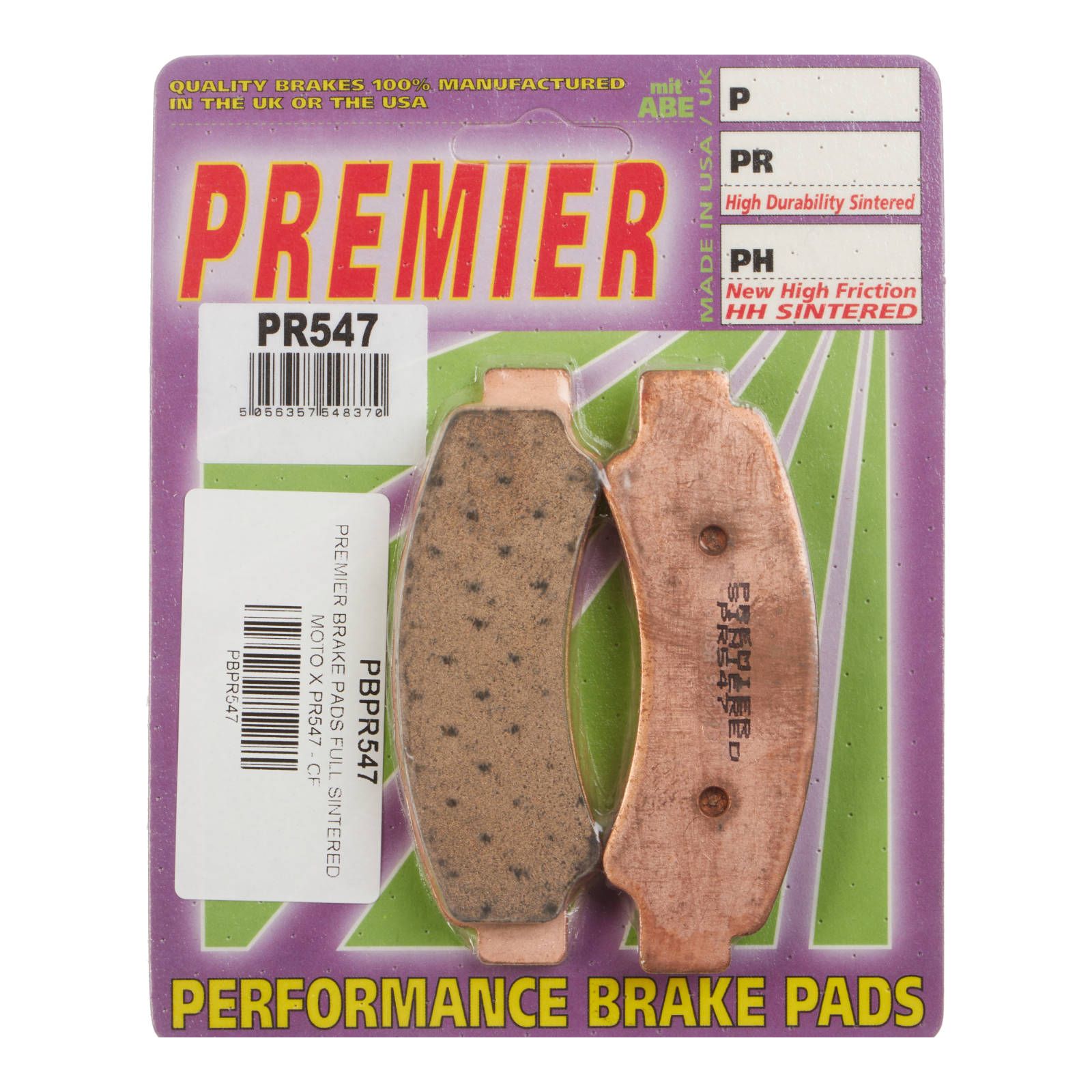 PREMIER BRAKE PADS FULL SINTERED MOTO X PR547 - CF - Image 1