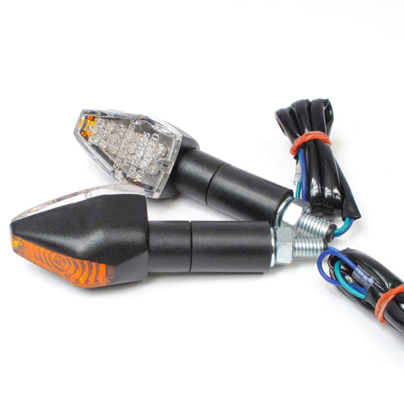 WHITES FLASHER UNI LED BLK LONG STEM PAIR