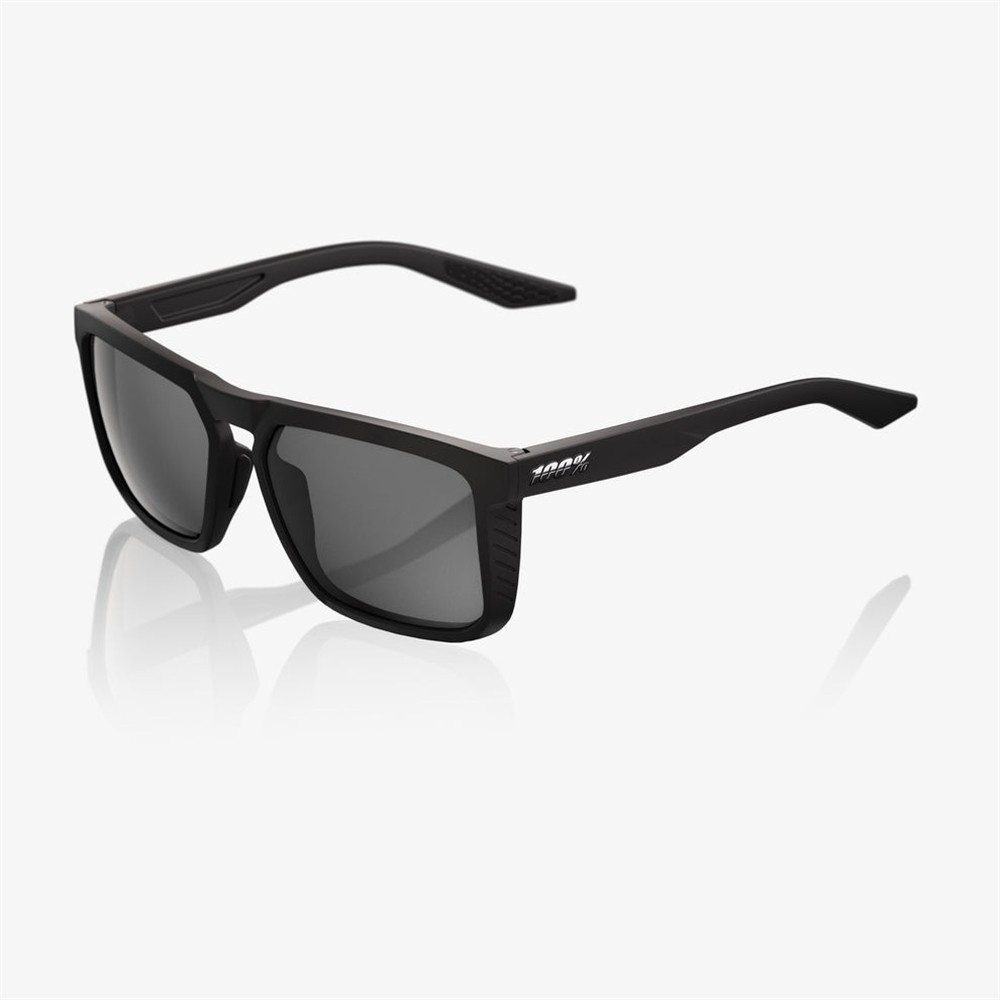 100% Renshaw Soft Tact Black Sunglasses Smoke Lens