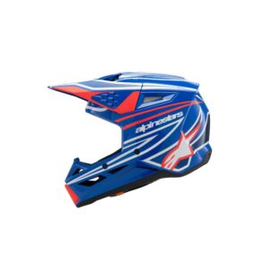 Alpinestars S-M3 Youth Motocross Helmet Wurx Blue/Red/White/Black Gloss - Image 2