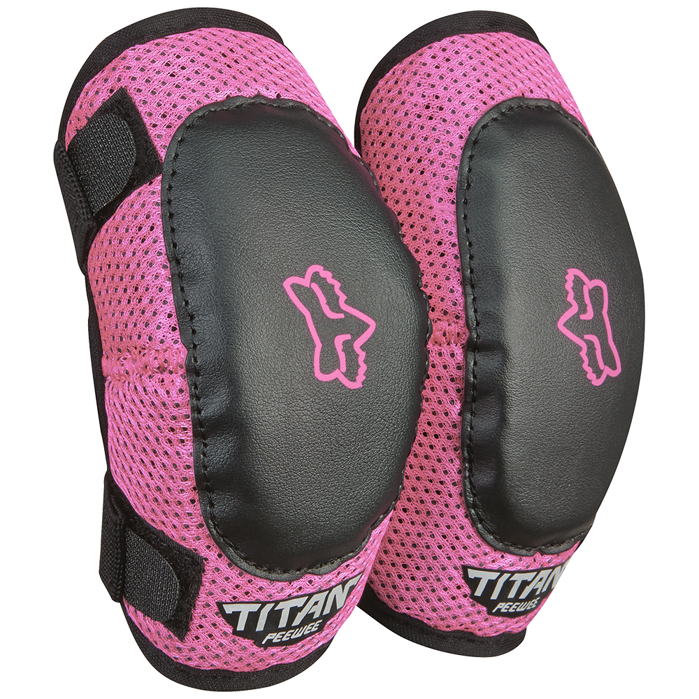 FOX PEEWEE TITAN ELBOW GUARDS [BLACK/PINK] S/M