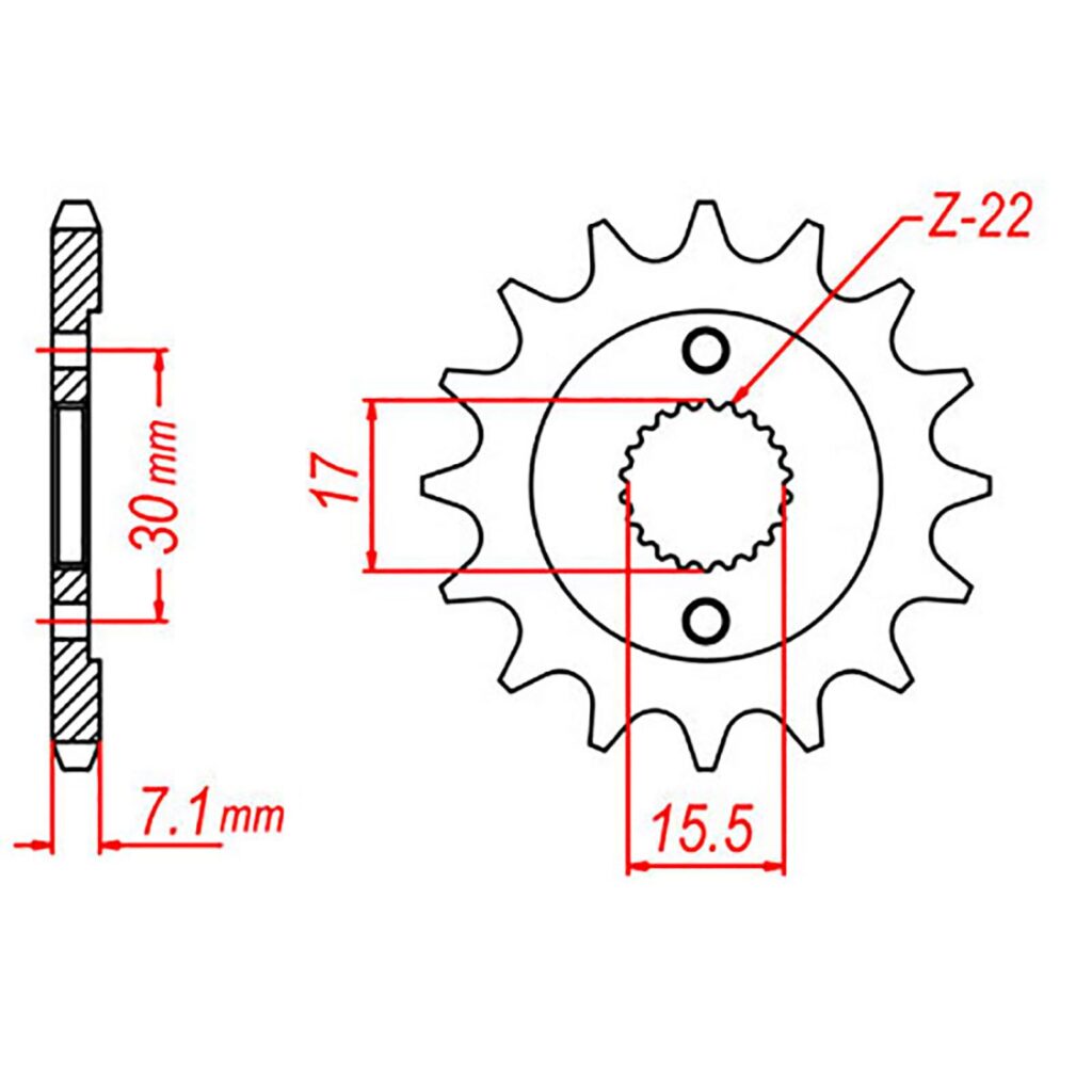 SPKT FRONT OE STEEL 1257 14T #428