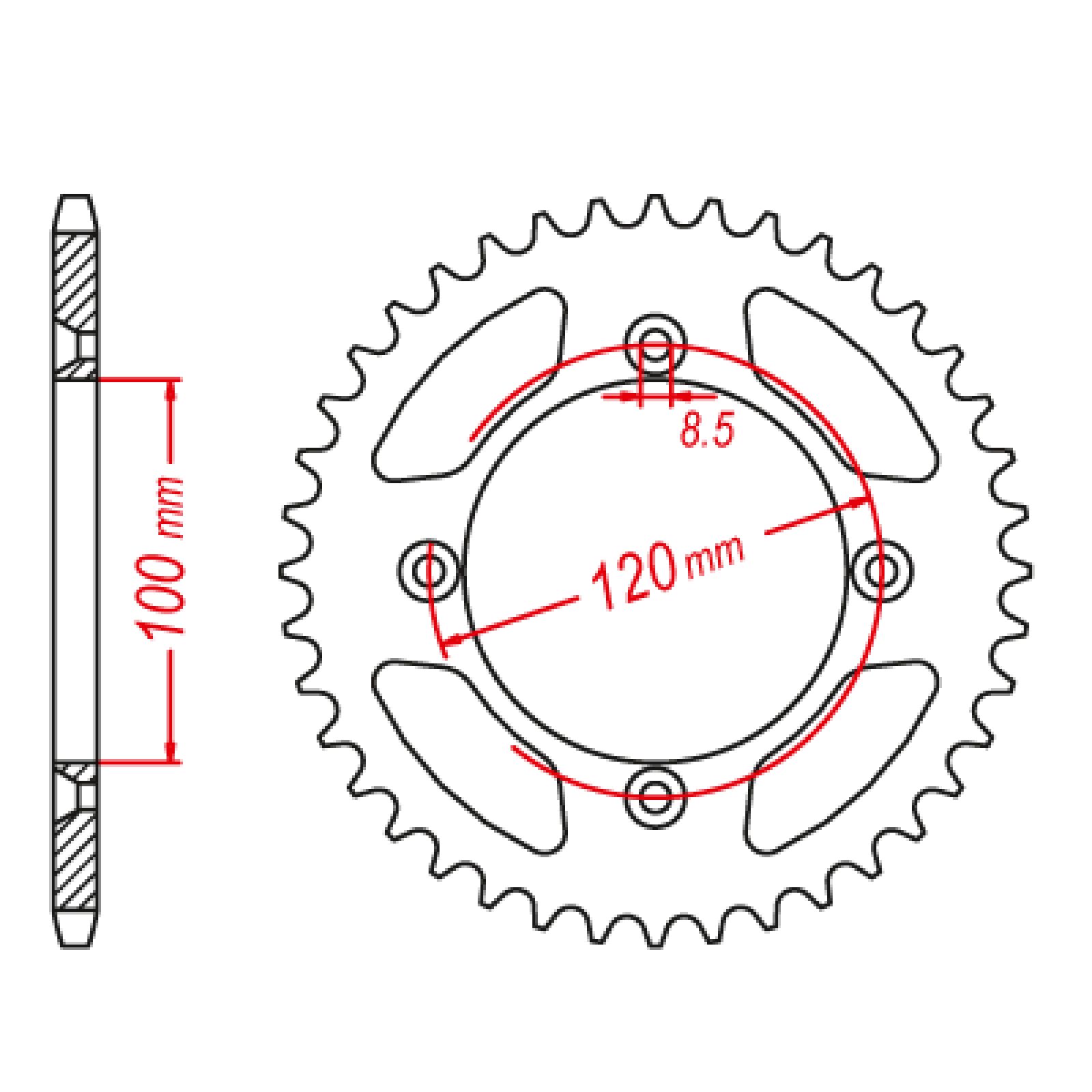 SPKT REAR OE STEEL MTX 47T #420 - Image 1