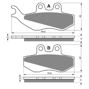 BRAKE PADS GOLDFREN SINTERED SPORTS GF122 - S3 ( PH173 ) - Image 1