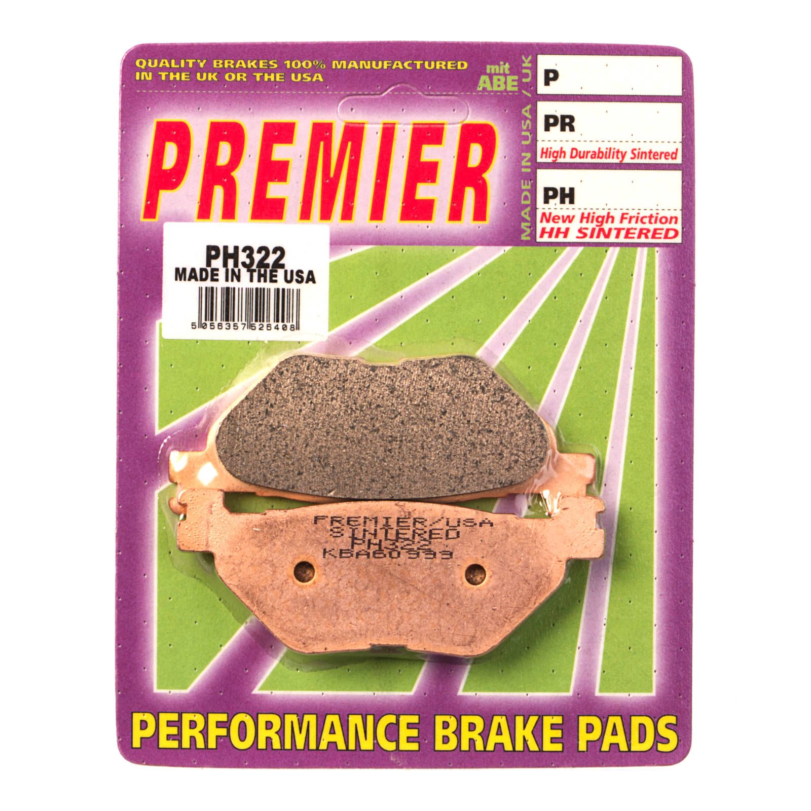 PREMIER BRAKE PADS HI-PERF SINT PH322 - YAM - Image 1