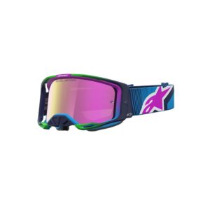 Alpinestars Vision 8 Maven Motocross Goggles Blue/Purple Mirror Pink Lens - Image 1