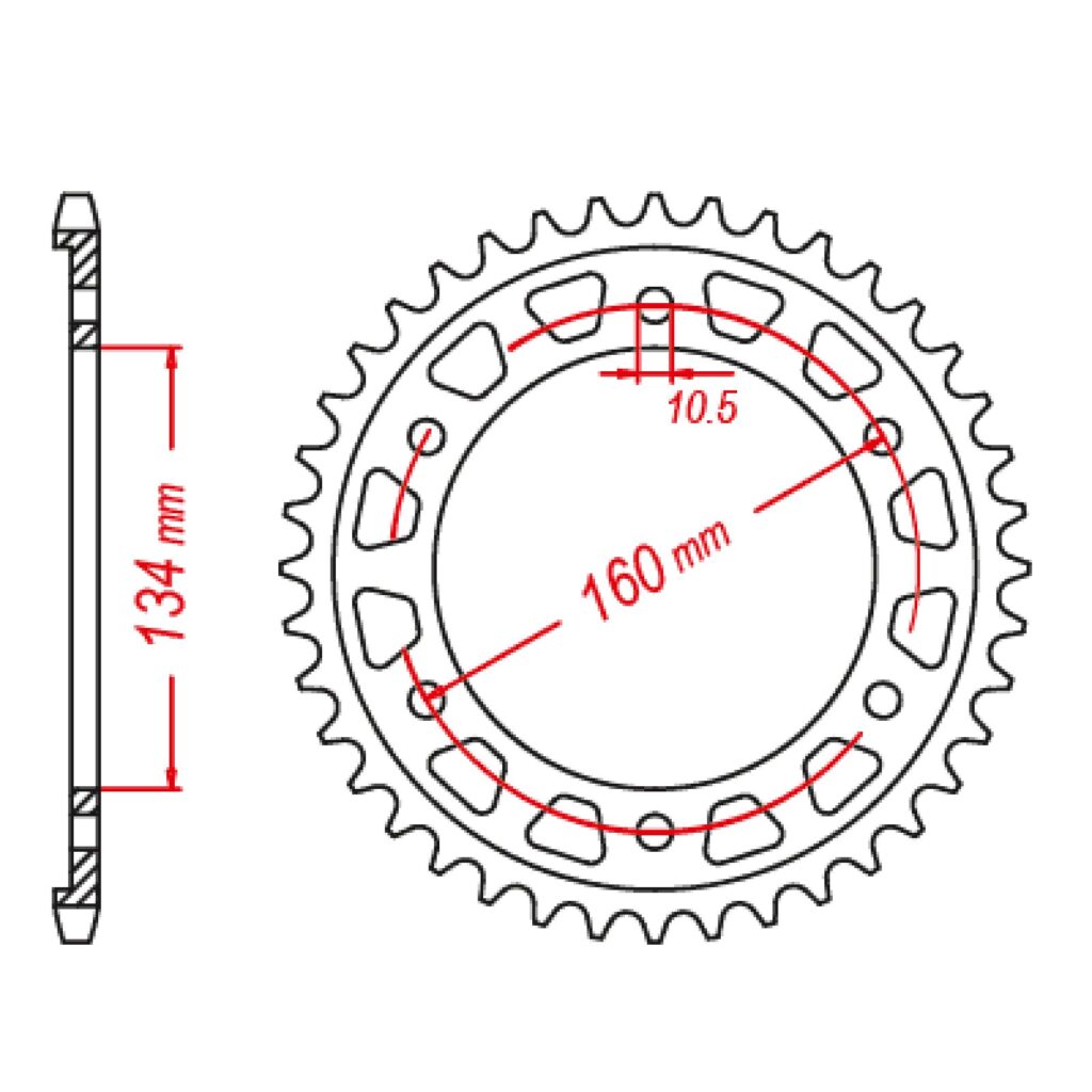 SPKT REAR OE STEEL 1317 43T #525