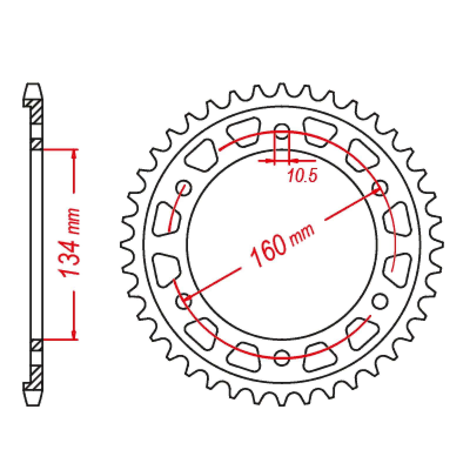 SPKT REAR OE STEEL 1317 43T #525 - Image 1