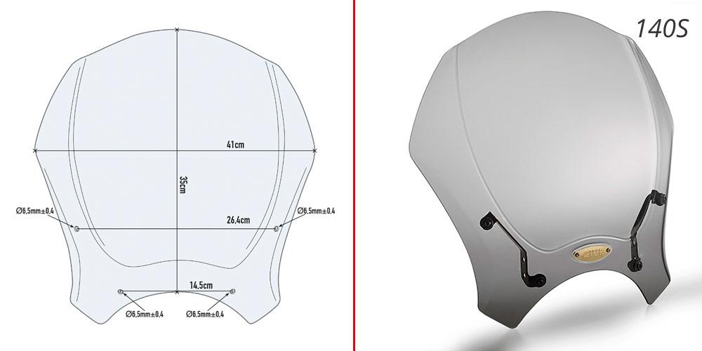 GIVI UNIVERSAL MINI SCREEN SMOKED 35x41cm