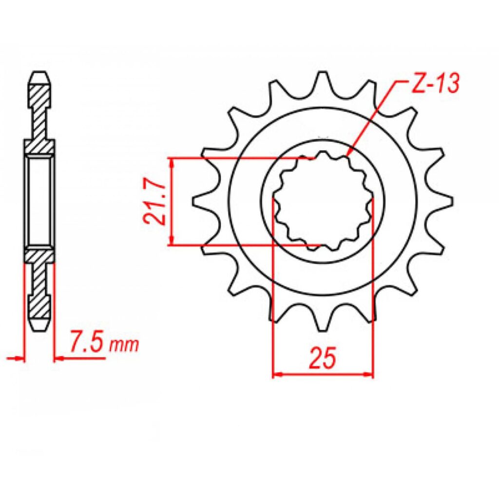 SPKT FRONT OE STEEL 578 16T #520